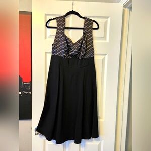 Elegant Black and White Polka Dot Dress